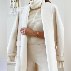 Wool blend coat white